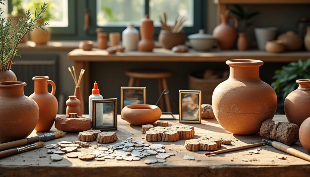 découvrez comment l'art du recyclage donne une nouvelle vie aux amphores brisées en les transformant en magnifiques objets de décoration uniques et écologiques.