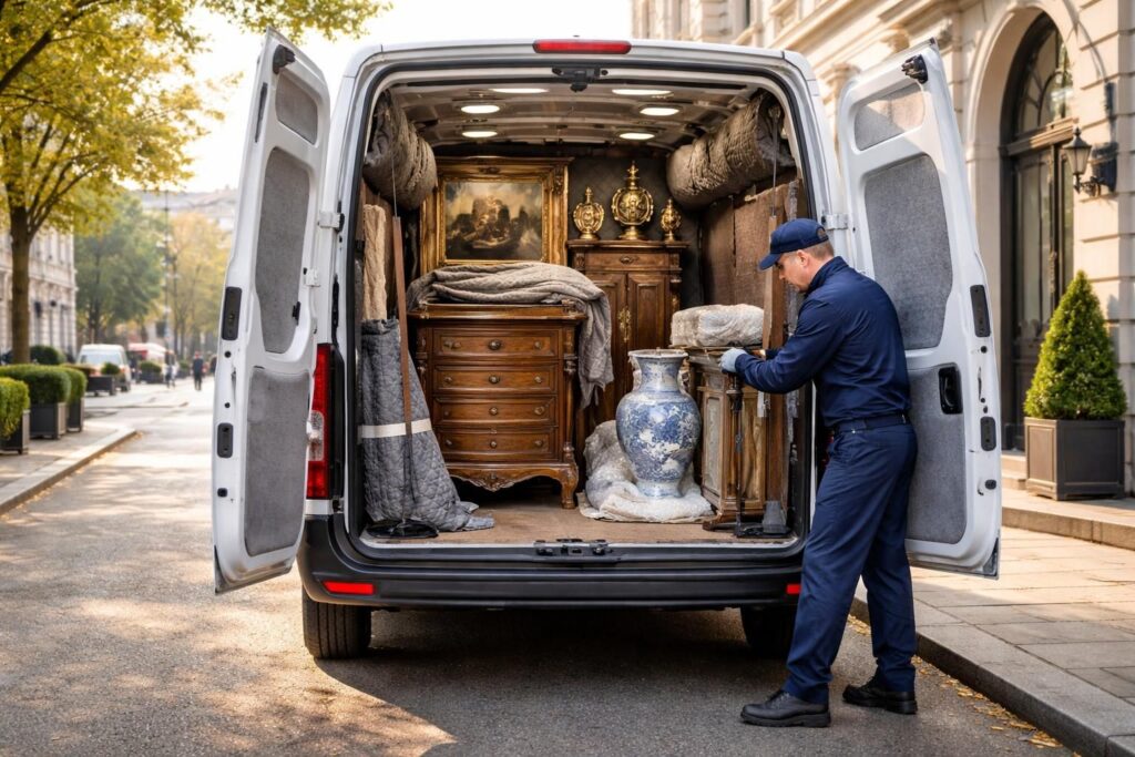 transportez vos antiquités en toute sécurité grâce à nos camionnettes spécialisées et une assurance complète adaptée à vos objets précieux.